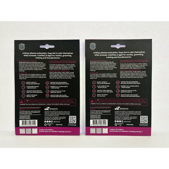 TWO LickiMat Slow Feeder Treat Mats Entertain Reduce Stress & Boredom for Dogs - Picture 2 of 4